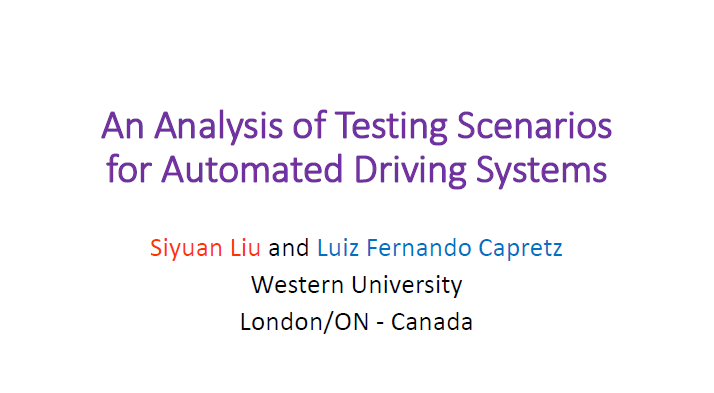 An Analysis of Testing Scenarios for Automated Driving Systems